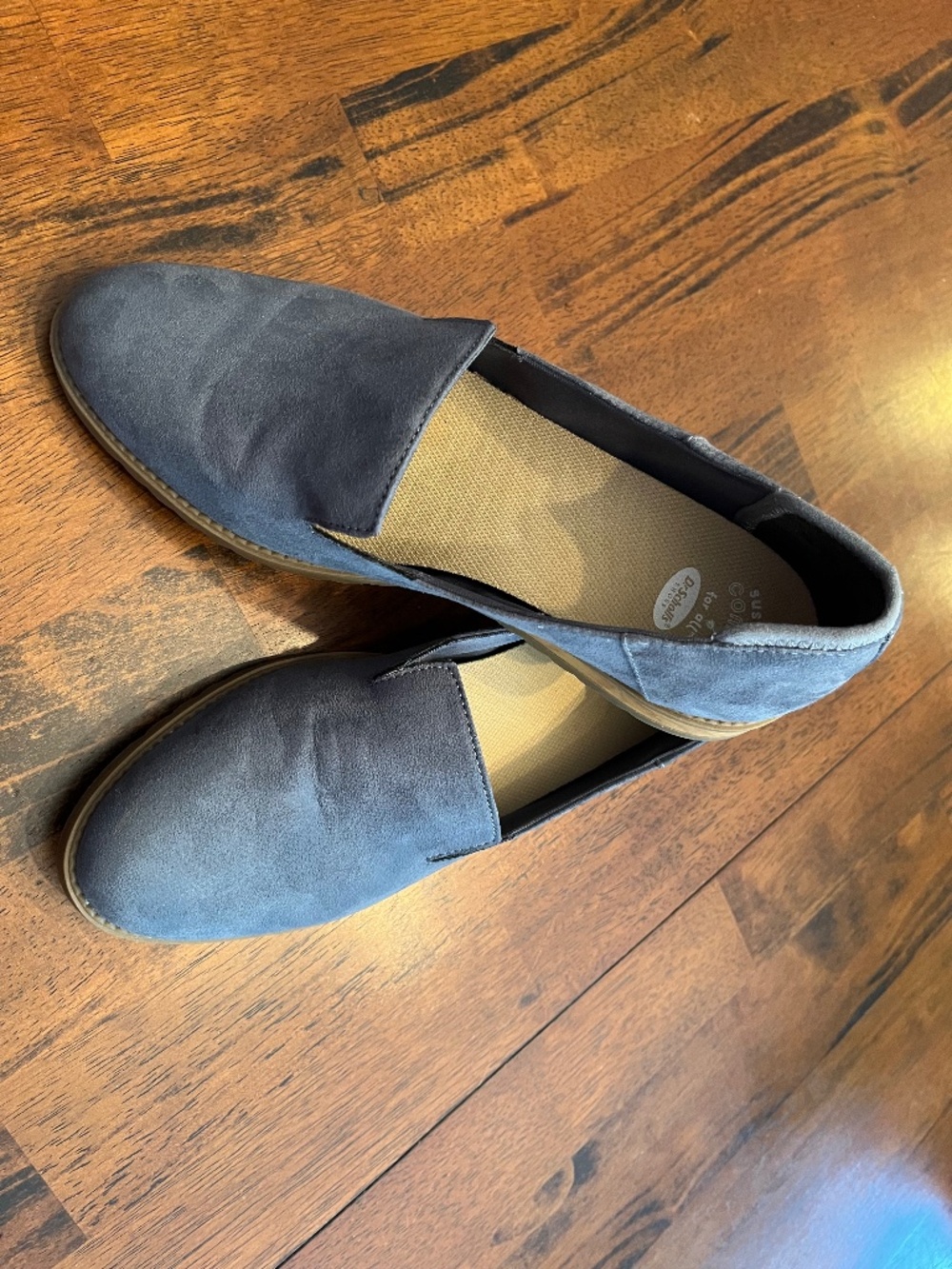 Dr. Scholl's Shoes Women's Jetset Slip On Wedge Loafer, Lady Blue Fabric, 8